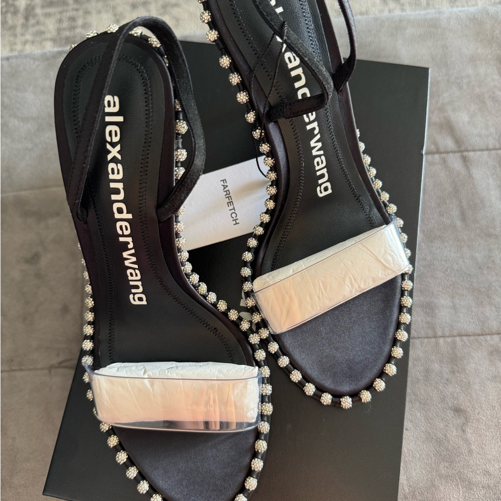 Alexander Wang Nova Crystal-Embellished Slingback Sandals - Size 39